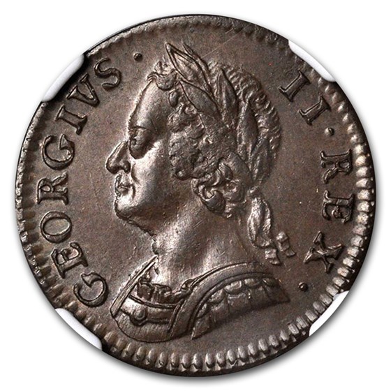 1754 Great Britain Farthing George II MS-64 NGC (Brown) 1754 Great Britain Farthing George II MS-64 NGC (Brown)